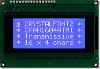 Blue 16x4 Edge-Lit Character LCD (CFAH1604A-TMI-JT)