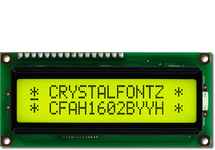 16x2 Backlit Yellow-Green Character LCD CFAH1602B-YYH-JT 16x2 Backlit Yellow-Green Character LCD CFAH1602B-YYH-JT