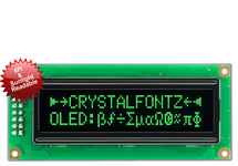 16x2 SPI Sunlight Readable Green OLED CFAL1602C-PGT 16x2 SPI Sunlight Readable Green OLED CFAL1602C-PGT