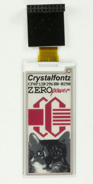 2.9-Inch 3-level Gray + Red ePaper Display w/Breakout Board (CFA213B0-0290)