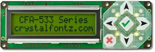 16x2 Character LCD Module (CFA533-YYH-KU)