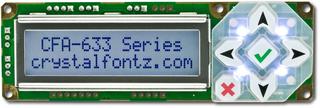 Blue RS232 16x2 Character LCD (CFA633-TFH-KS)