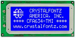 Blue 20x4 Serial RS-232 Character LCD (CFA634-TMI-KS)
