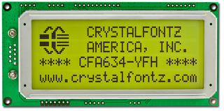 Yellow 20x4 Character I2C LCD (CFA634-YFH-KC)