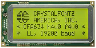 20x4 Logic Level Serial Character LCD (CFA634-YFH-KL)