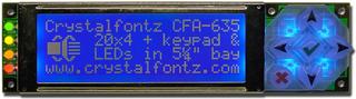4x20 Character LCD with Cables and SCAB (CFA635-TMF-KU256)