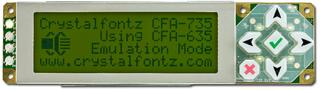 4x20 Character LCD with Cables and SCAB (CFA735-YYK-KT133)