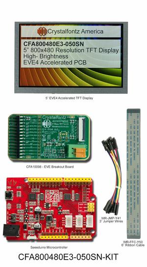 800x480 5" EVE Display Dev Kit (CFA800480E3-050SN-KIT)
