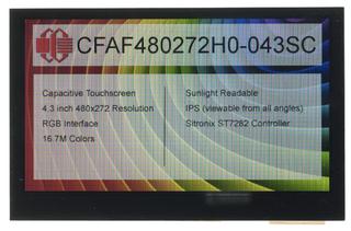 480x272 4.3" Capacitive Touchscreen TFT Display (CFAF480272H0-043SC)