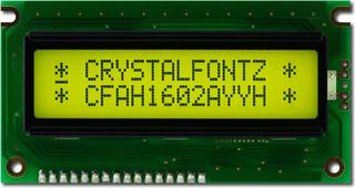 Yellow 16x2 Character Sunlight Readable LCD (CFAH1602A-YYH-JT)