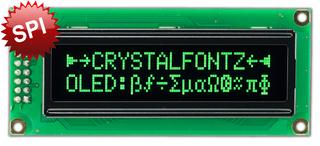 16x2 SPI OLED With Green Characters (CFAL1602C-PG)