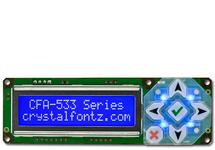 White on Blue 16x2 Character LCD RS232 CFA533-TMI-KS