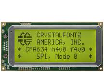Yellow-Green 20x4 Character SPI LCD CFA634-YFH-KP Yellow-Green 20x4 Character SPI LCD CFA634-YFH-KP