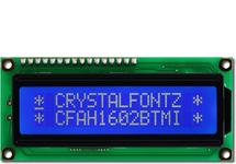 16x2 White on Blue Character LCD CFAH1602B-TMI-JT