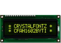 16x2 Yellow on Dark Character LCD CFAH1602B-YTI-JT