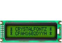 Green Sunlight Readable 16x2 Character LCD CFAH1602D-YYH-ET Green Sunlight Readable 16x2 Character LCD CFAH1602D-YYH-ET