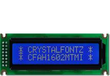 White on Blue 16x2 Character LCD CFAH1602M-TMI-ET