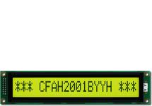 Sunlight Readable 20x1 Character LCD CFAH2001B-YYH-ET Sunlight Readable 20x1 Character LCD CFAH2001B-YYH-ET