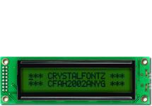 Green 20x2 Standard Character LCD CFAH2002A-NYG-JT Green 20x2 Standard Character LCD CFAH2002A-NYG-JT