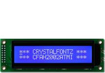 20x2 Character LCD White on Blue CFAH2002A-TMI-JT