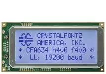 Light Blue Logic Level Serial 20x4 Character LCD CFA634-TFH-KL