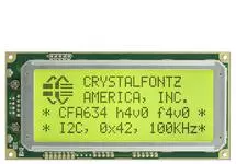 Yellow 20x4 Character I2C LCD CFA634-YFH-KC