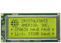 20x4 Inverted Logic Level Serial Character LCD CFA634-YFH-KN