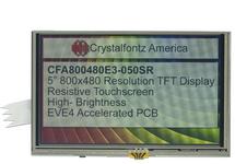 5" 800x480 Resistive Touchscreen TFT with EVE CFA800480E3050SR