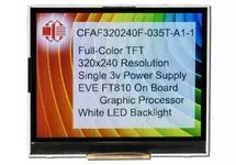 320x240 TFT with EVE Accelerator CFAF320240F-035T-A1-1 320x240 TFT with EVE Accelerator CFAF320240F-035T-A1-1