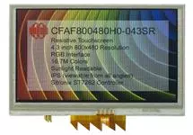 800x480 4.3" Resistive Touchscreen TFT Display CFAF800480H0-043SR 800x480 4.3" Resistive Touchscreen TFT Display CFAF800480H0-043SR