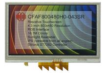 800x480 4.3&quot; Resistive Touchscreen TFT Display CFAF800480H0-043SR