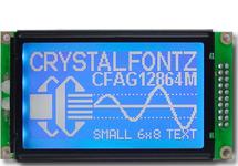 White on Blue 128x64 Parallel Graphic LCD CFAG12864M-TMI-TN