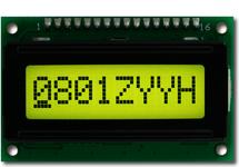 Sunlight Readable 8x1 Character LCD CFAH0801Z-YYH-JP