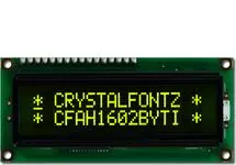 16x2 Yellow on Dark Character LCD CFAH1602B-YTI-JT
