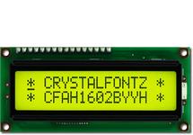 16x2 Yellow-Green Character Display CFAH1602B-YYH-JTV