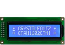 Standard White on Blue 16x2 Character LCD CFAH1602C-TMI-JT