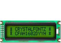 Sunlight Readable 16x2 Character LCD CFAH1602D-YYH-ET