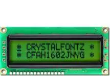 16x2 Sunlight Readable Character LCD CFAH1602J-NYG-JT