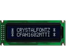 Black and White 16x2 Character LCD CFAH1602M-TTI-ET