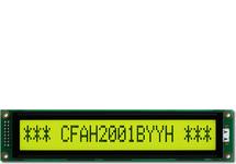 Sunlight Readable 20x1 Character LCD CFAH2001B-YYH-ET