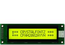 20x2 Dark on Yellow Character LCD CFAH2002A-YYH-JTV