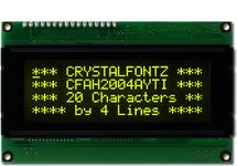 Yellow on Black 20x4 Character Display CFAH2004A-YTI-JT