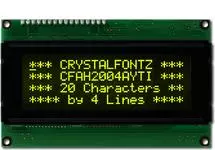 Yellow on Black 20x4 Character Display CFAH2004A-YTI-JT