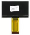 128x64 Yellow Monochrome Graphic OLED display module. Back View, Powered On.