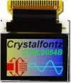 This CFAL9664B-F-B1 is a 0.95 96x64 full color OLED display – front view, power on, tail unfolded. Image is as the eye perceives the display.