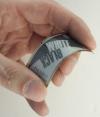 104x212 flexible ePaper display.in hand to show size and flexibility. 104x212 flexible ePaper display.in hand to show size and flexibility.