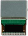The CFAX12864T-NFH is a 128x64 dark on light gray LCD display – back view, tail unfolded.