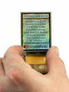 240x320 Full-Color TFT Display, Front view, powered on. In hand to show size and perspective. 240x320 Full-Color TFT Display, Front view, powered on. In hand to show size and perspective.