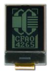 The CFAO4265A-TTL is a 1.0 42x65 white on dark LCD display – front view, power on, backlight off, tail cropped. The CFAO4265A-TTL is a 1.0 42x65 white on dark LCD display – front view, power on, backlight off, tail cropped.