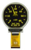 128x128 Round Yellow OLED tachometer display. 128x128 Round Yellow OLED tachometer display.
